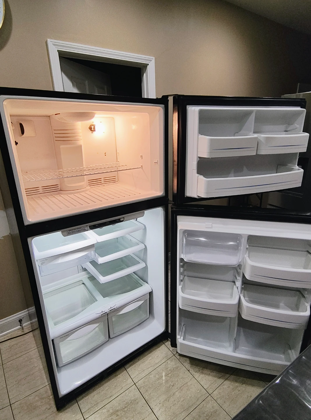 Black Top-Freezer Refrigerator