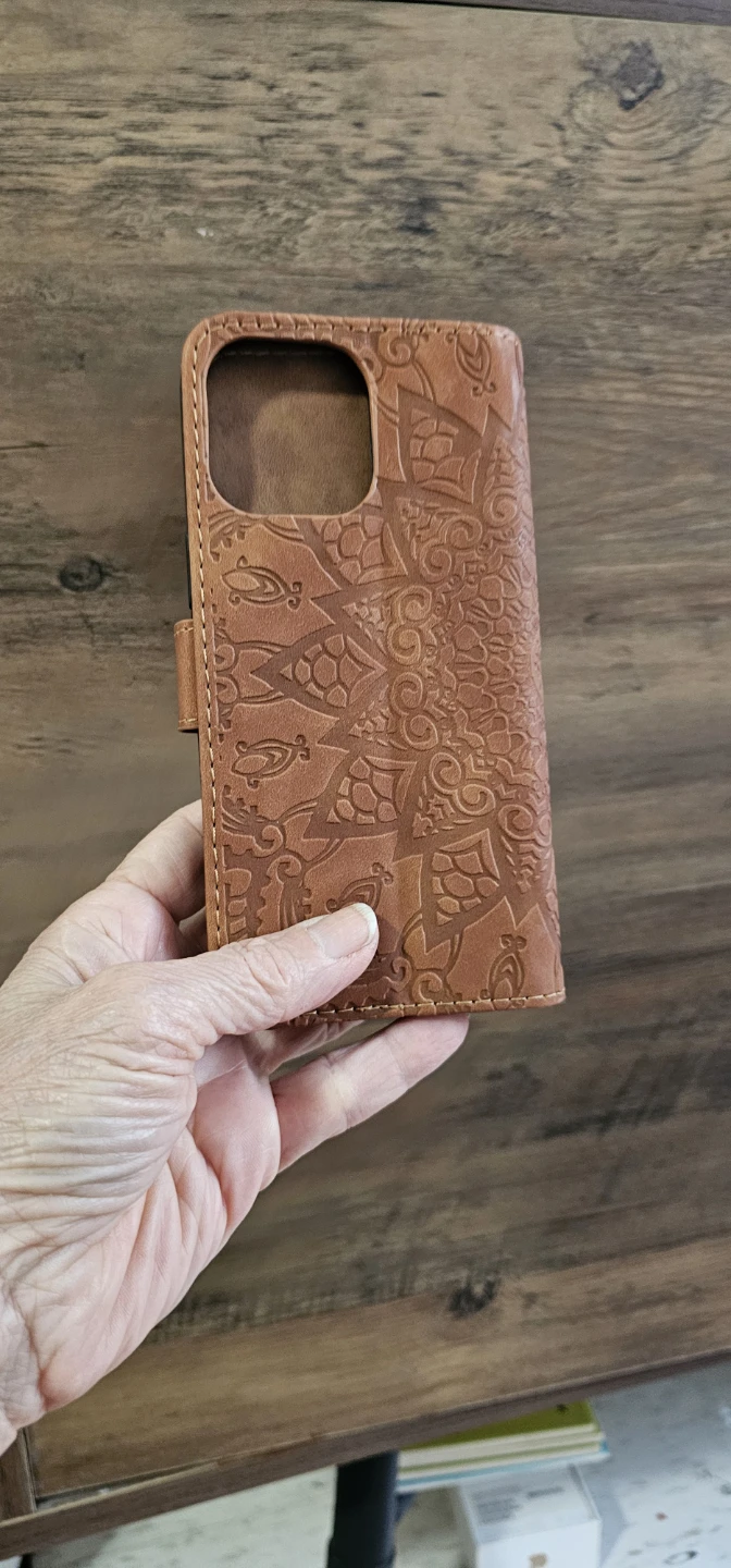 Brown Embossed Mandala Wallet Phone Case - photo 2