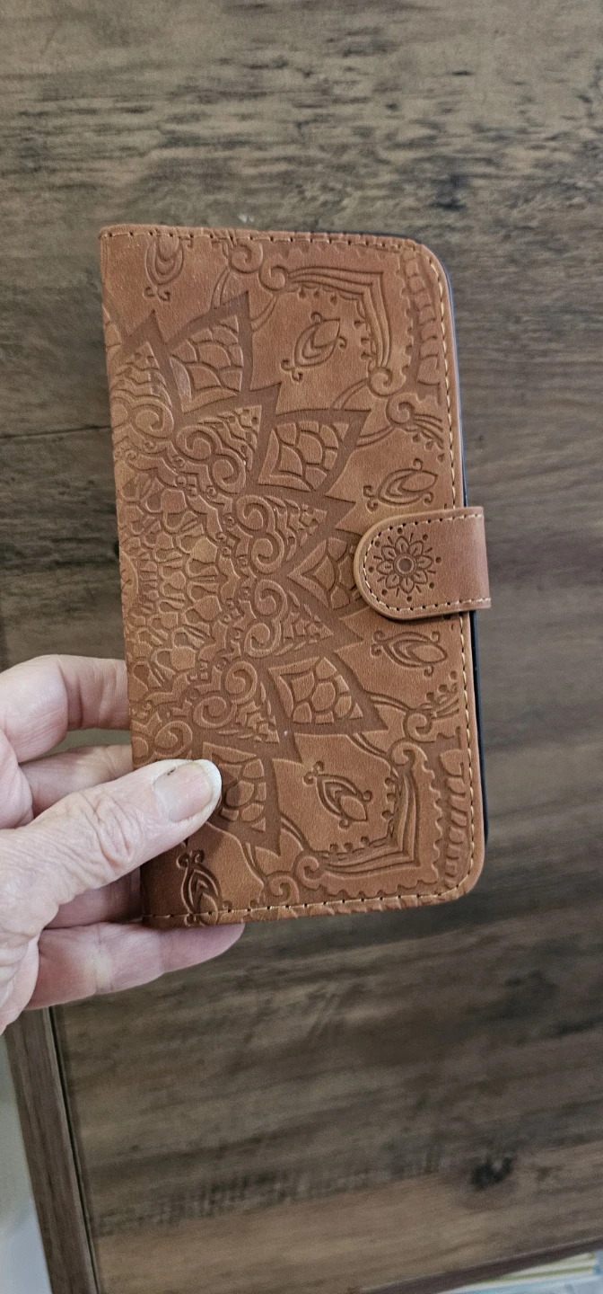 Brown Embossed Mandala Wallet Phone Case - photo 3