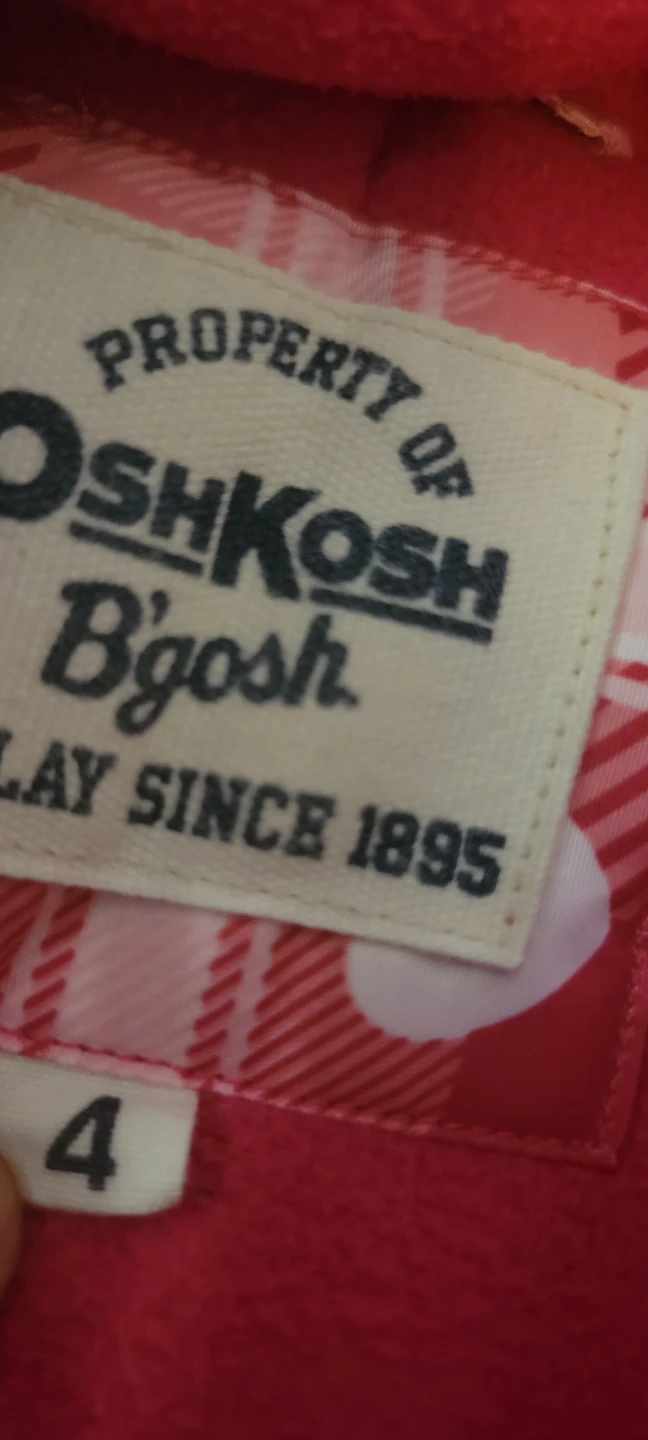 OshKosh B'gosh Pink Plaid Heart Puffer Jacket - Size 4 - photo 3
