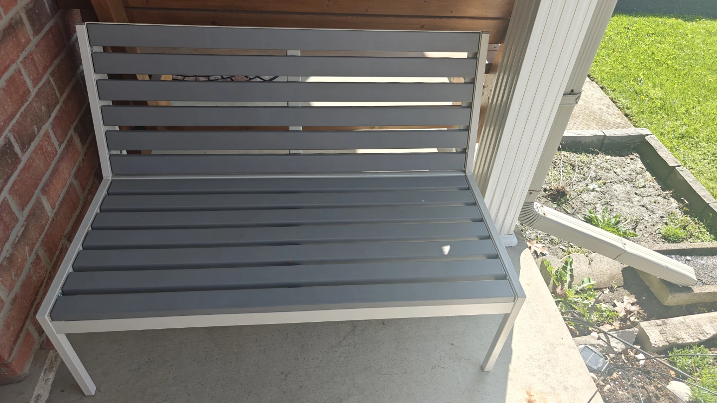 IKEA Grey and White Outdoor Bench