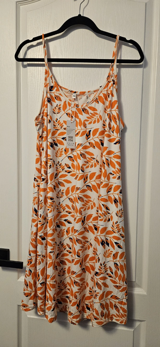 WENEEDU White Leaf Print Dress XL