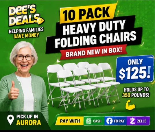 10 Pack Heavy Duty Folding Chairs $125 - photo 2