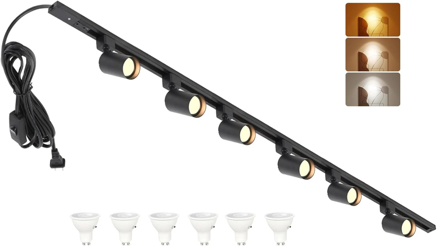 Long Track Lighting Kit with 6 Bulbs Included