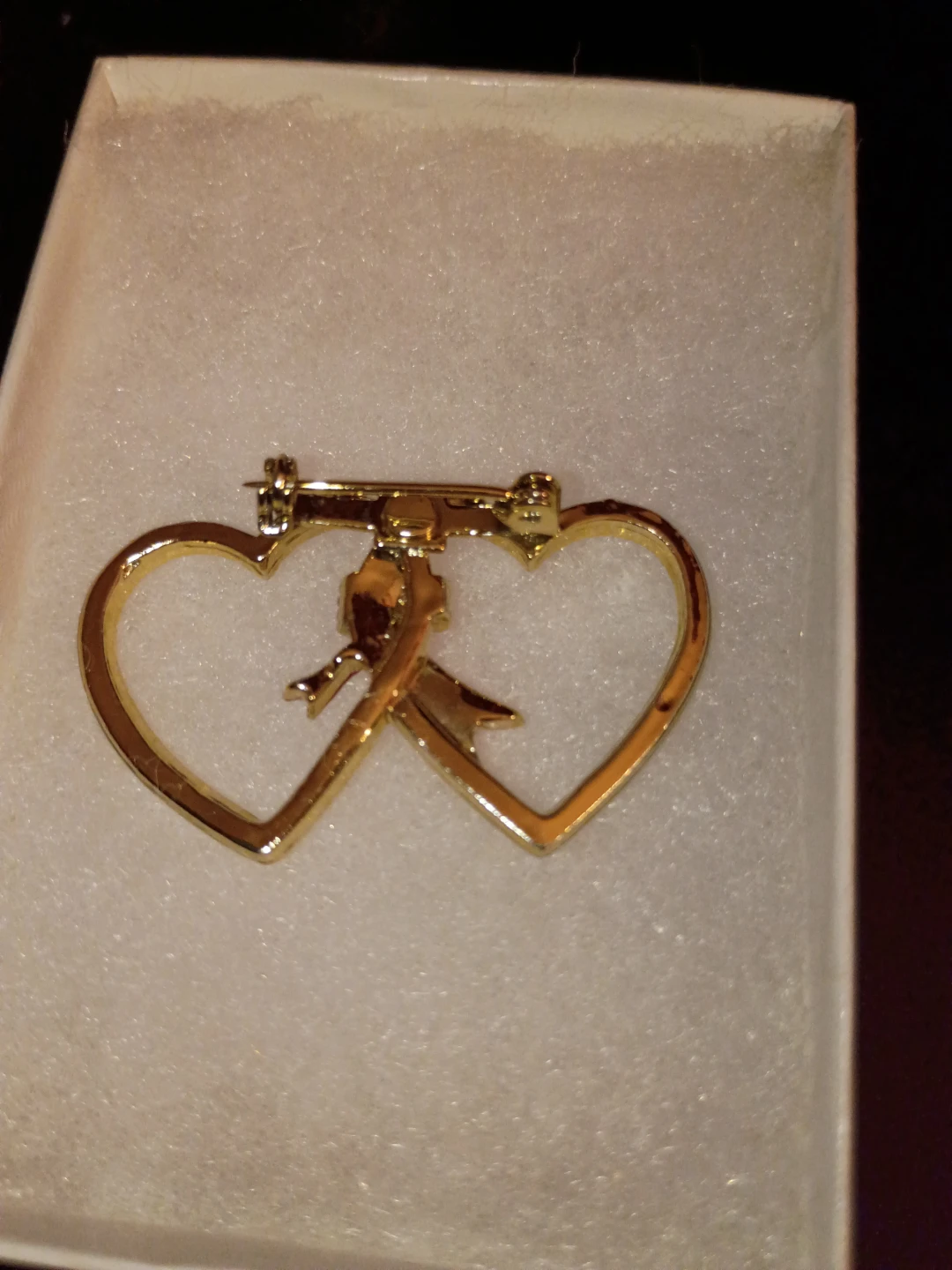 Gold Tone Double Heart Pin Brooch - photo 2
