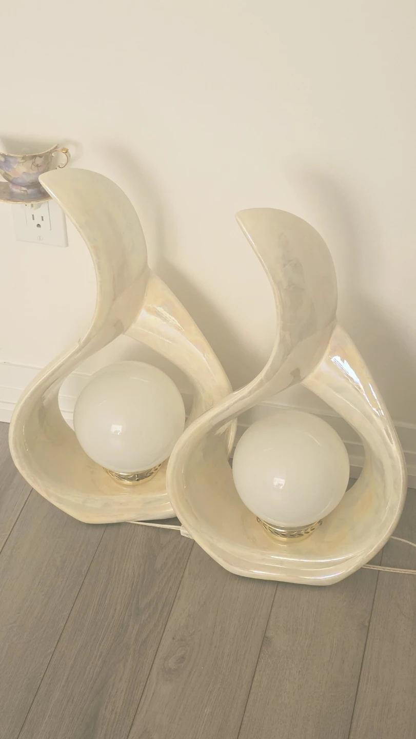 vintage 1980s postmodern ceramic table lamp