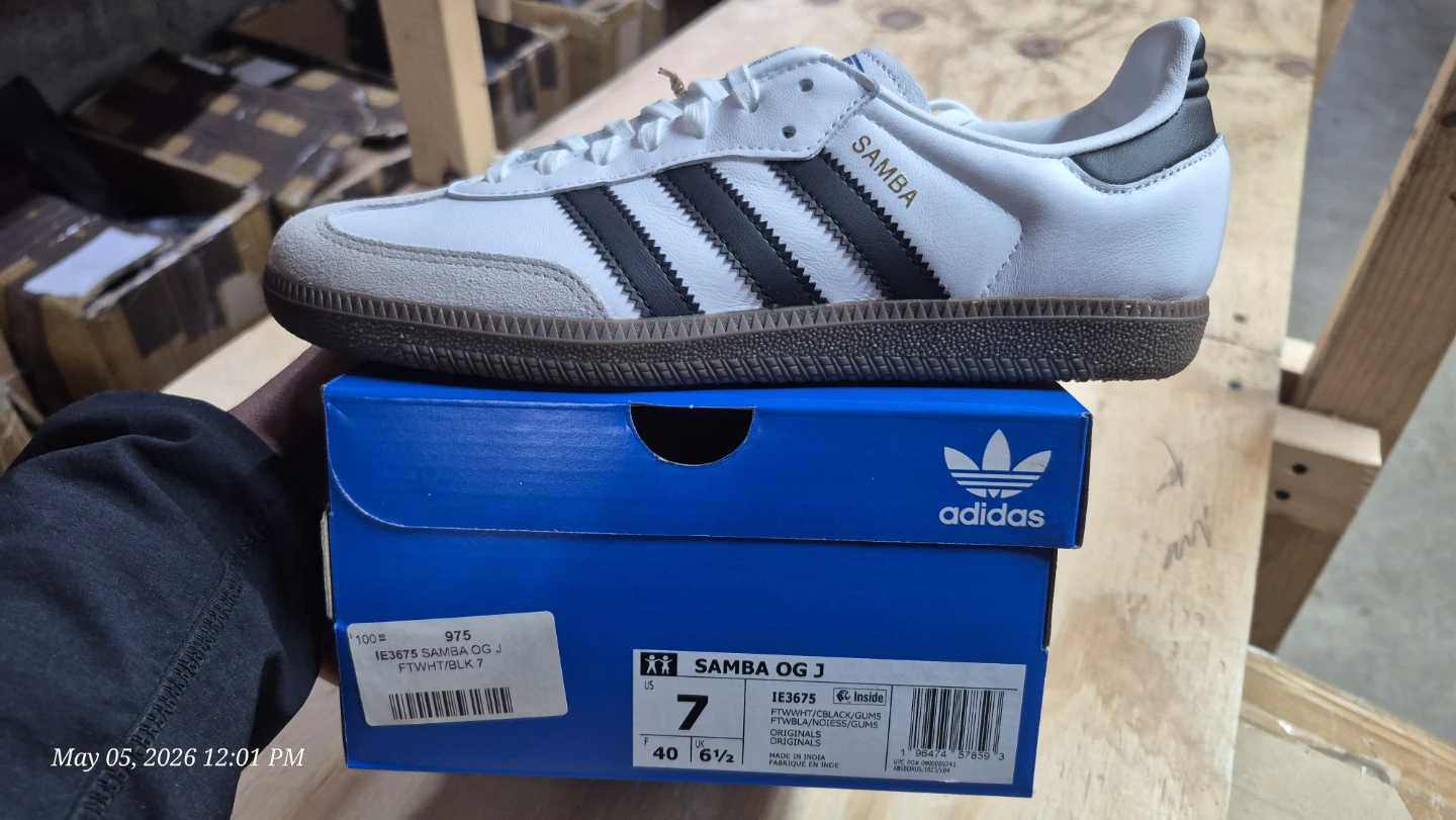Adidas Samba OG J White Black Size 7