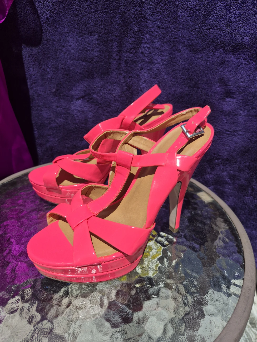 CALL IT SPRING Women's Neon Pink Platform Heels