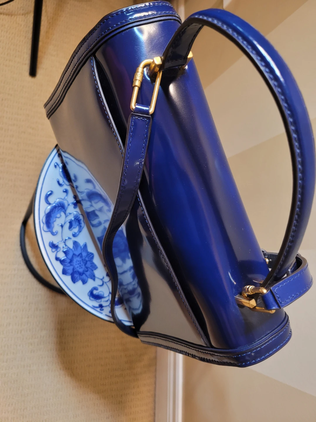 Tory Burch Royal Blue Patent Leather Satchel Handbag - photo 4