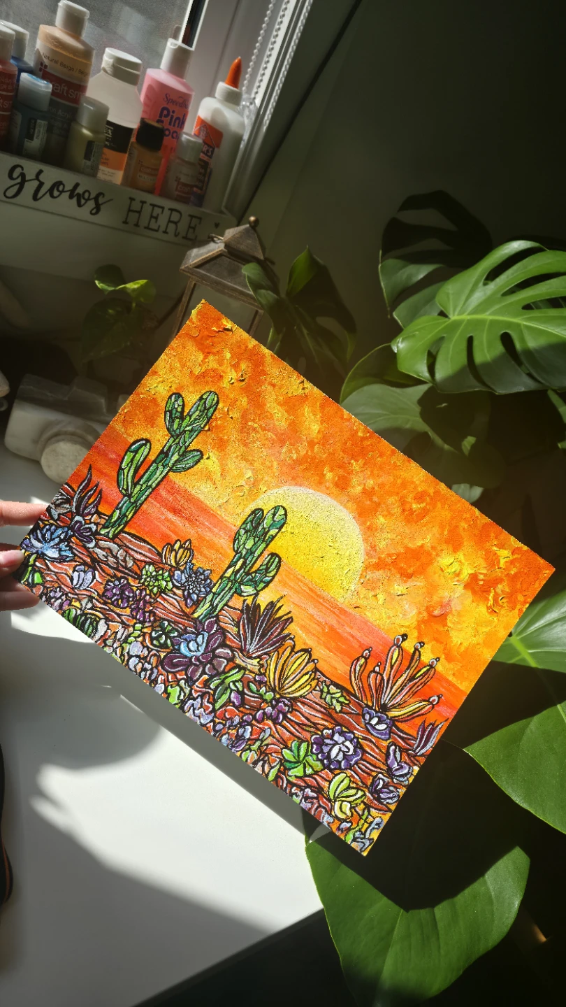 Desert Sunset Painting - photo 2