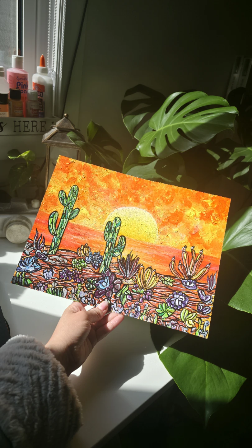 Desert Sunset Painting - photo 3