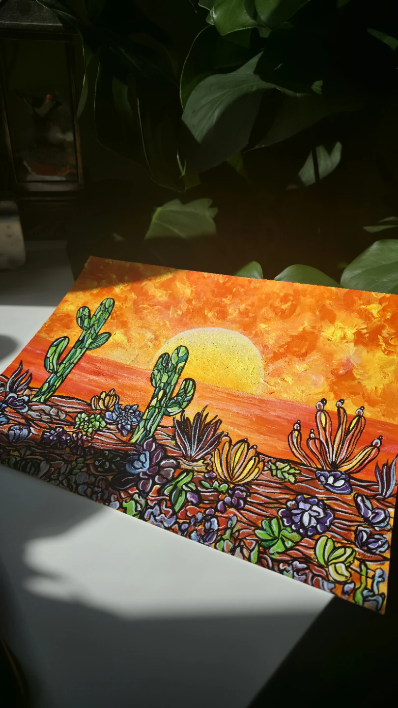 Desert Sunset Painting - photo 4