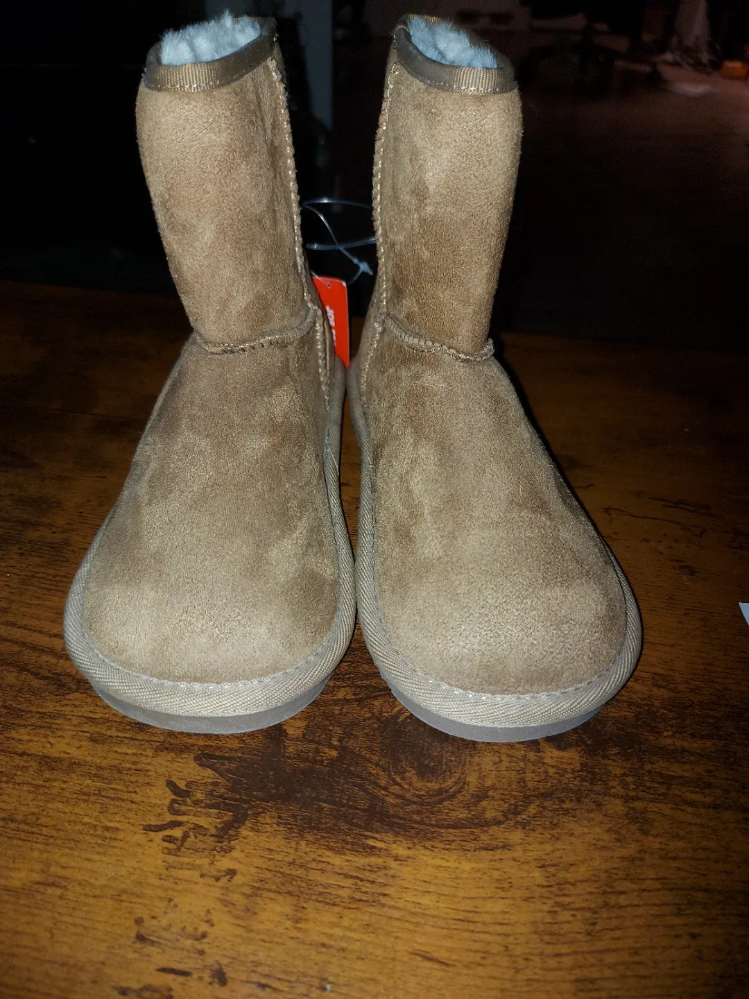 Brown Faux Suede Ankle Boots with Fur Lining - photo 2