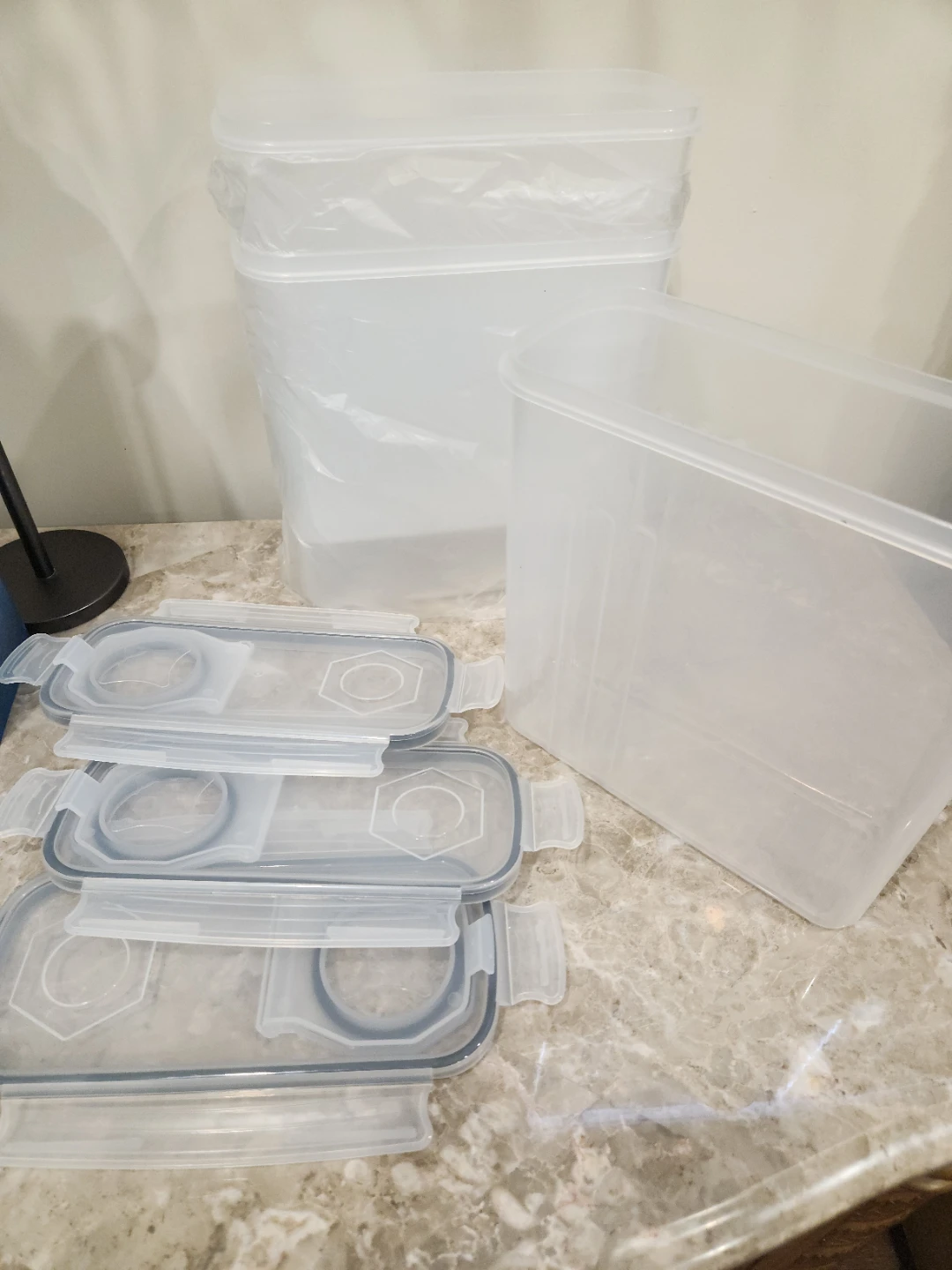 Set of 3 Clear Food Storage Containers with Lids - photo 3