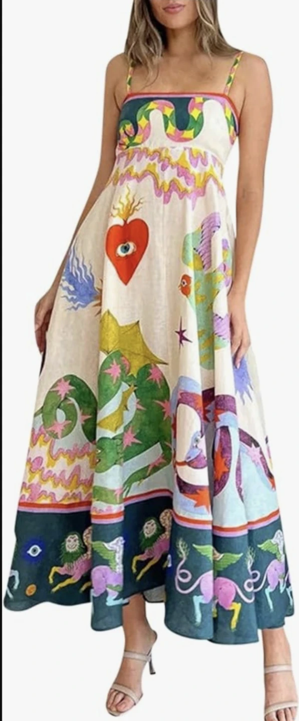 Maxi Grafitti Print Dress
