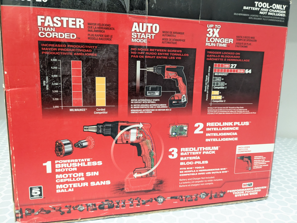 M18 Milwaukee FUEL Brushless Drywall Screwgun - photo 3