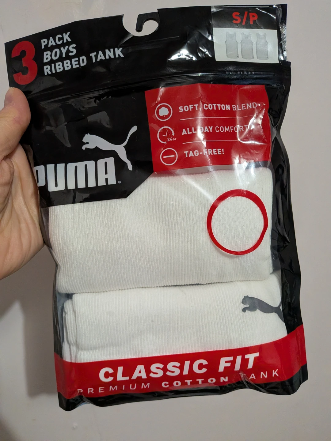 Puma 2 Pack BOYS Ribbed Tank Tops - White - Size S/P
