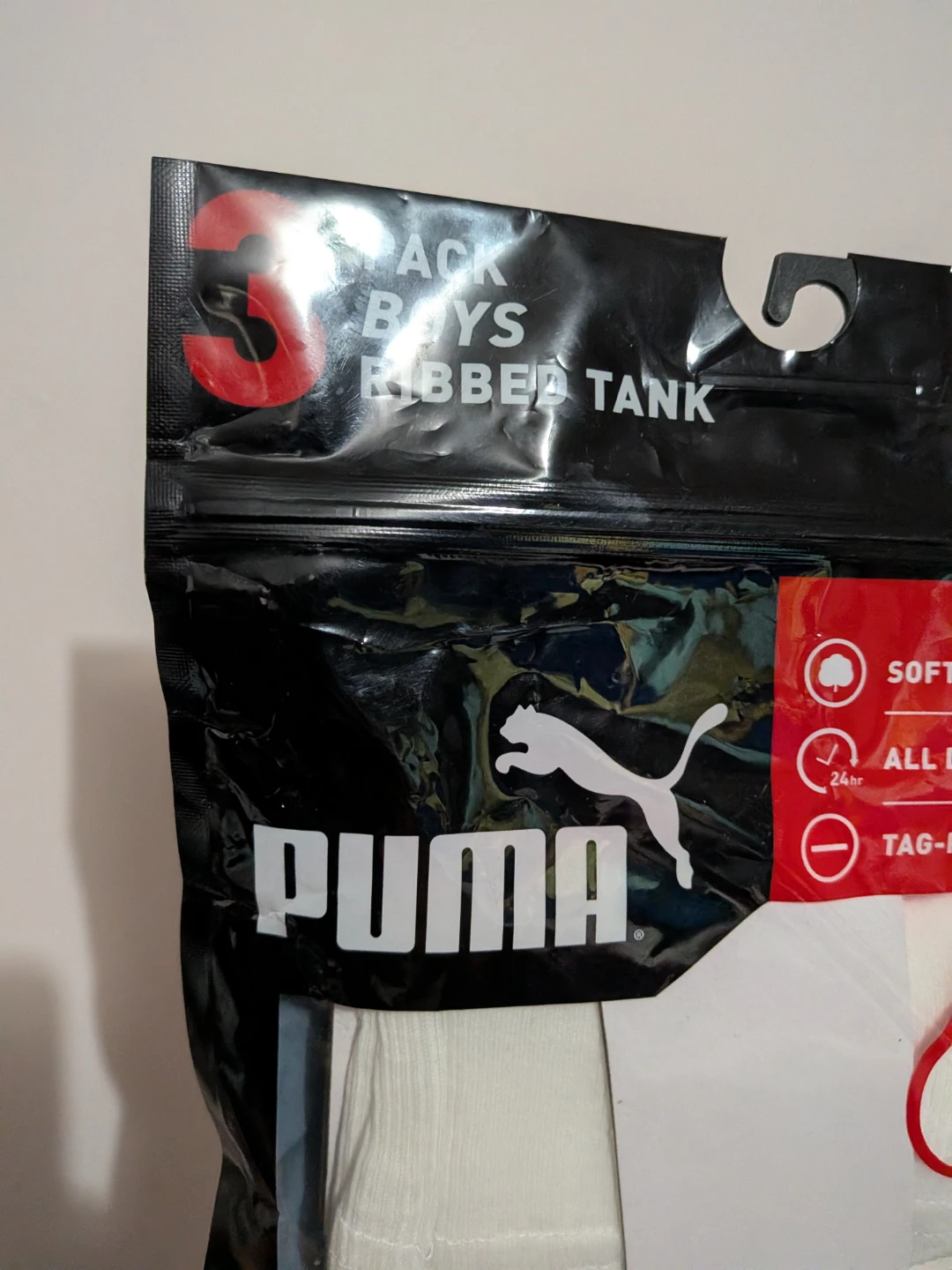 Puma 2 Pack BOYS Ribbed Tank Tops - White - Size S/P - photo 4