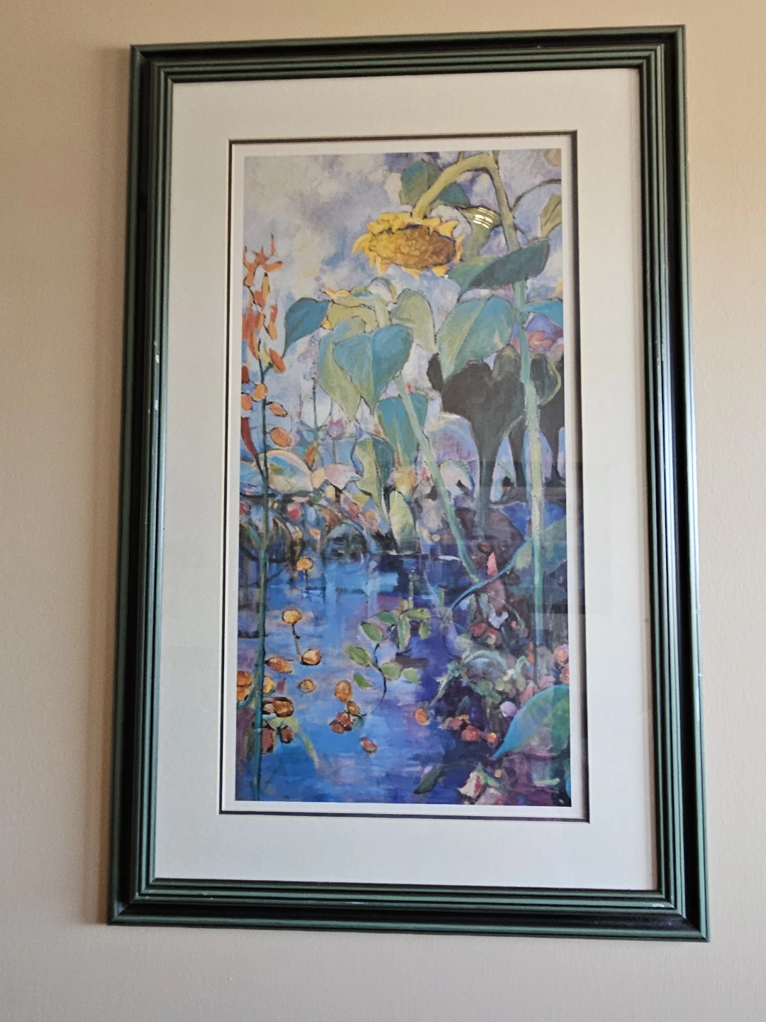 Framed "Sunflowers and Water" Print by Michael Sherman