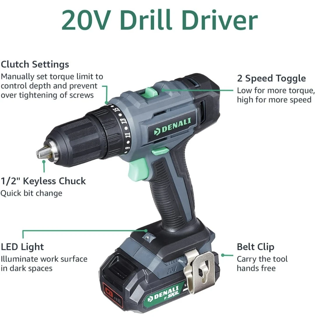 🔥 DENALI 20V Cordless Power Tool Combo Kit – New in box🔥 - photo 3