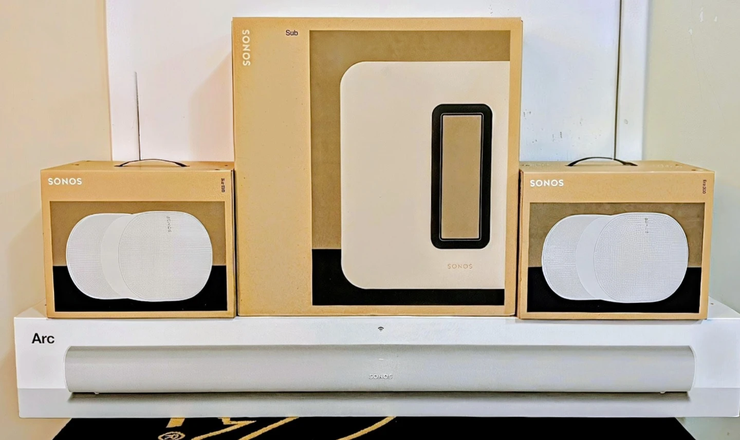Sonos Arc Soundbar with Sub and Era 300 Speakers