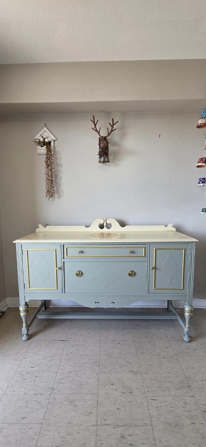 Vintage Blue and Cream Painted Sideboard/Buffet