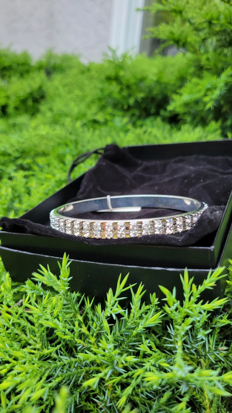 Grayce Silver Tone Embellished Bangle - photo 2