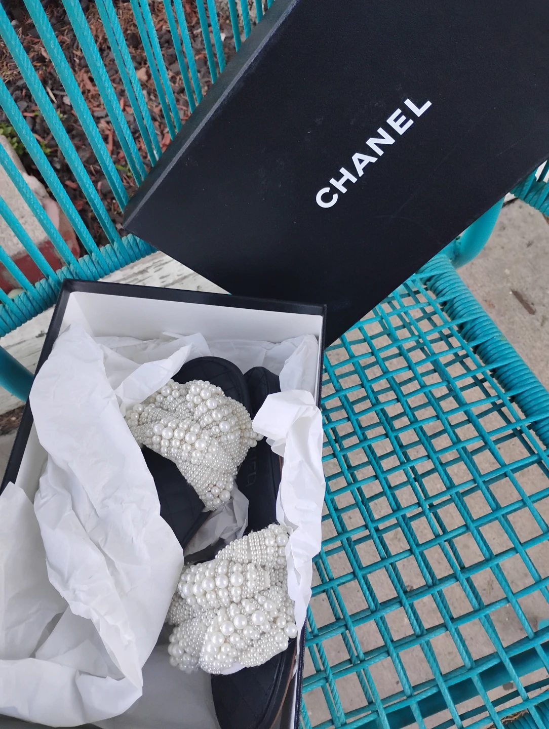 Chanel Pearl Embellished Slides - Size 41 - photo 3