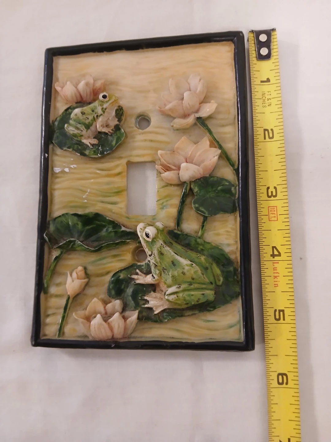 Frog and Lotus Light Switch Plate Cover. Pick up only. - photo 3