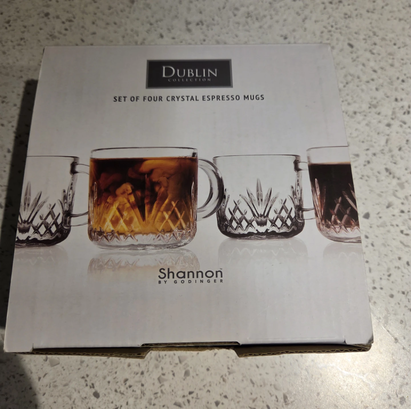 Dublin Collection Set of 4 Crystal Espresso Mugs