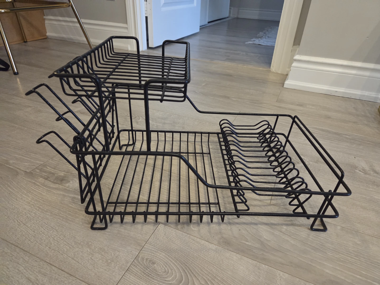 2-Tier Black Metal Dish Rack