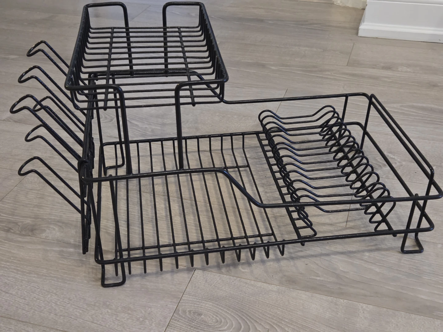 2-Tier Black Metal Dish Rack - photo 2