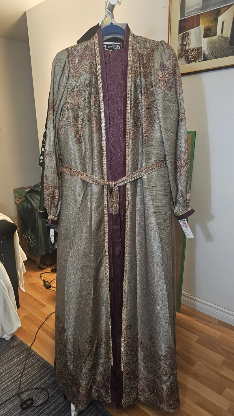 Elegant Brocade Kimono Style Robe with Belt
