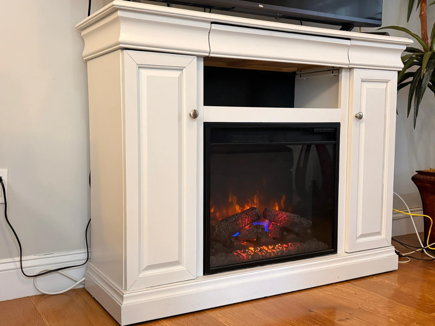 White Electric Fireplace Media Console - photo 2