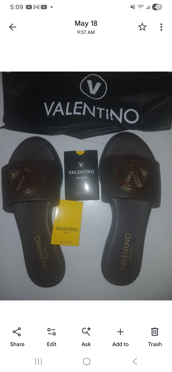 Valentino Women's Brown Slides - Size 8