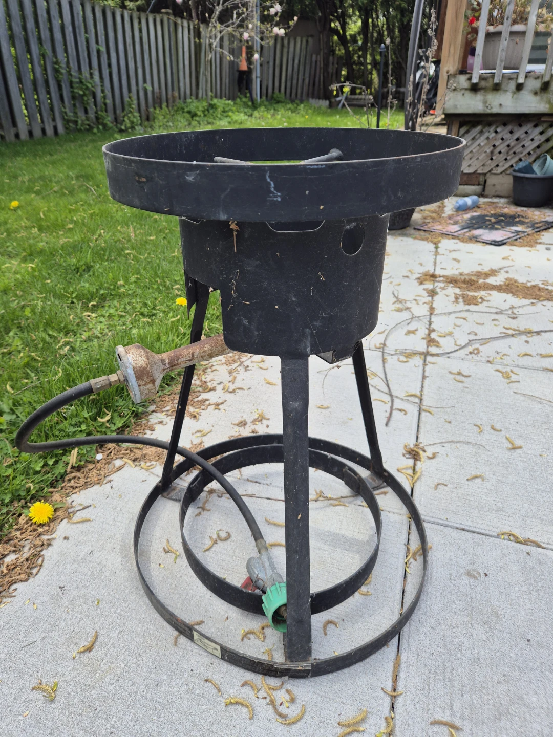 Black Propane Burner Stand with Hose