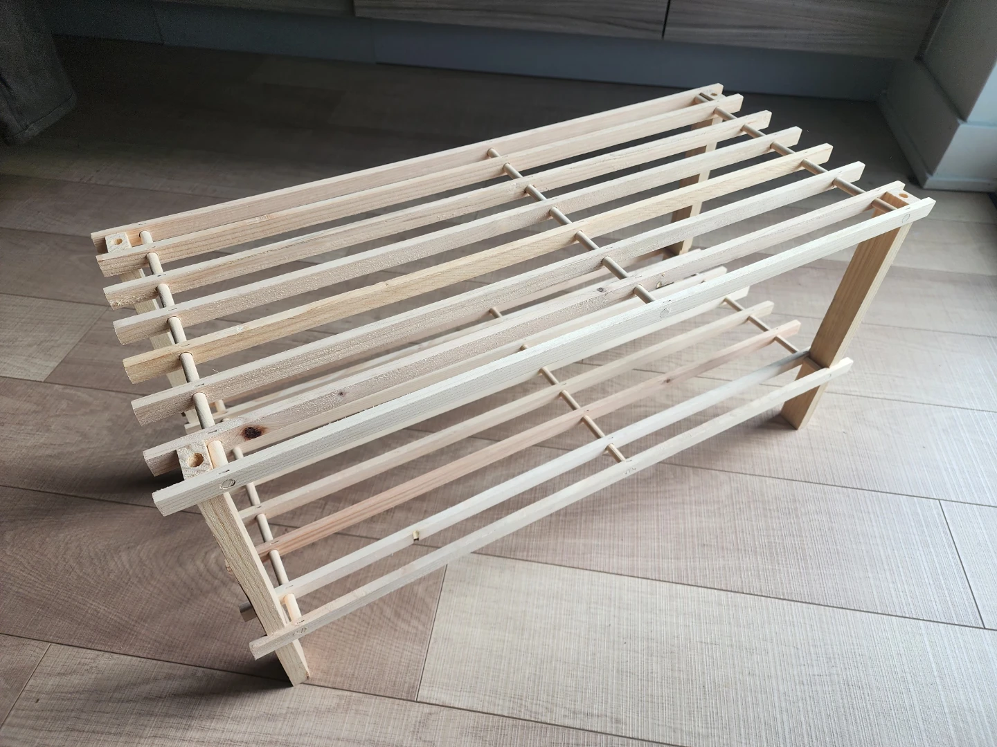 Wooden 2-Tier Shoe Rack