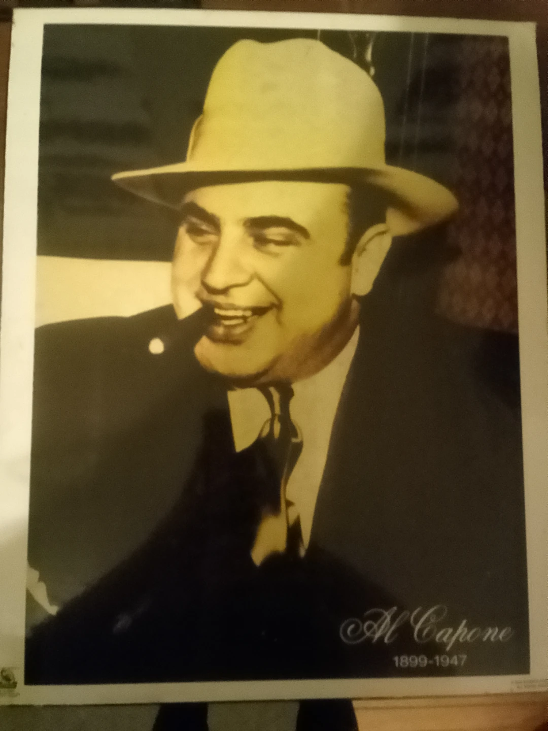 Al Capone wall art on wood