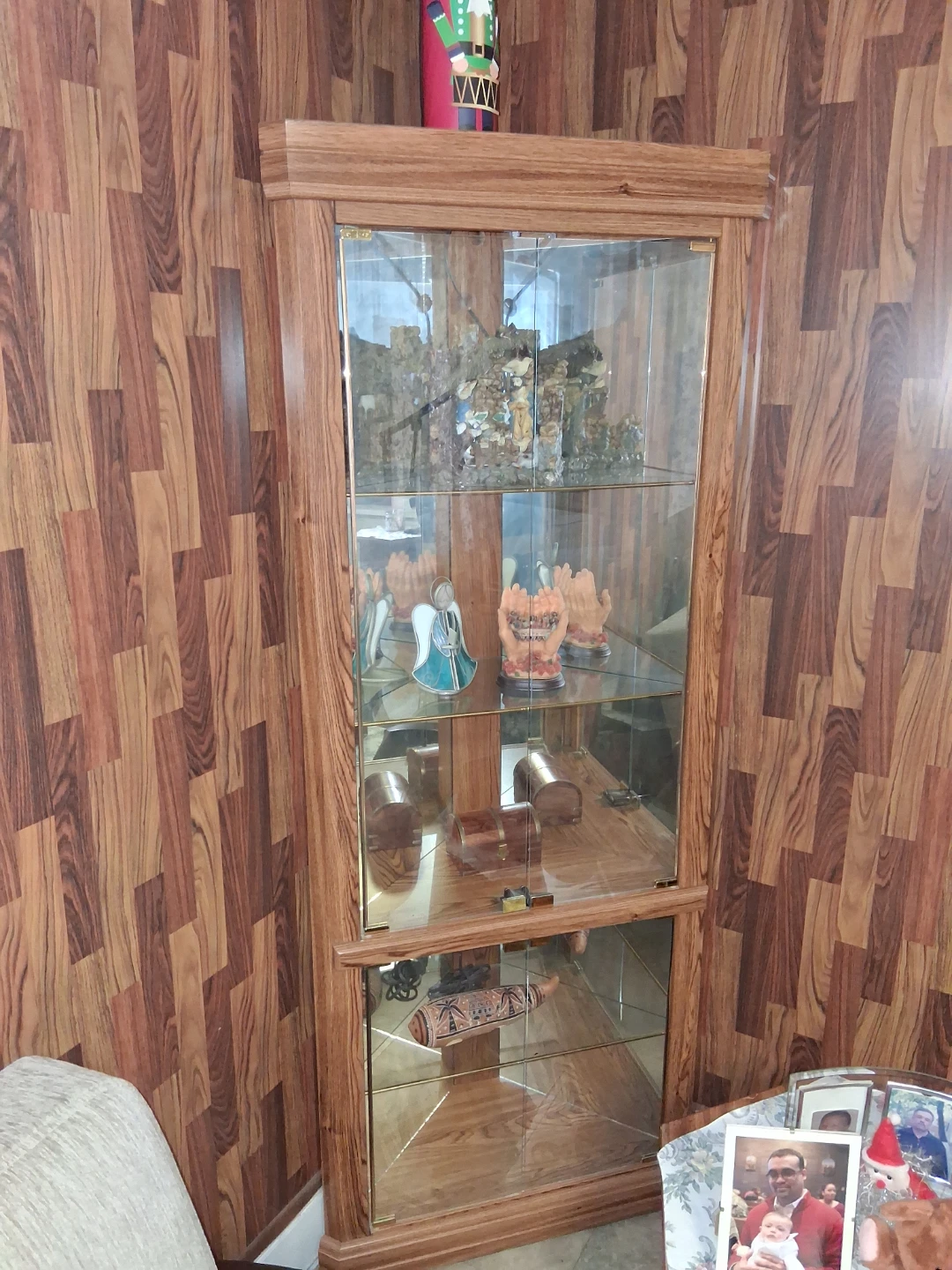 Wooden Corner Curio Cabinet