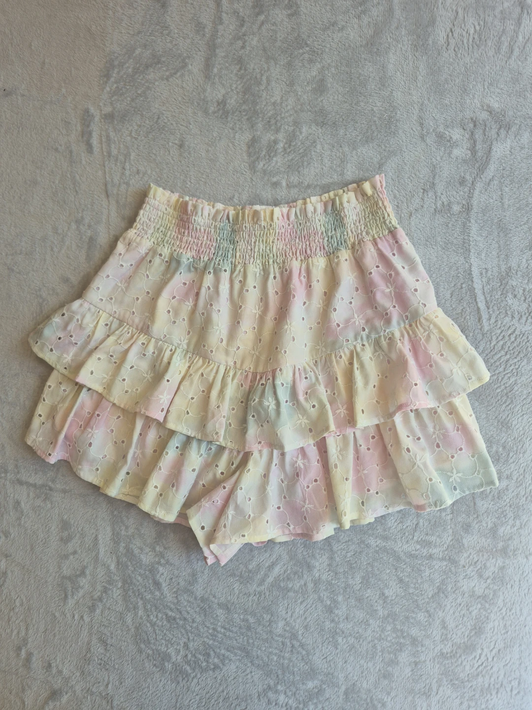 Free The Roses Tiered Ruffle Eyelet Skirt Size S