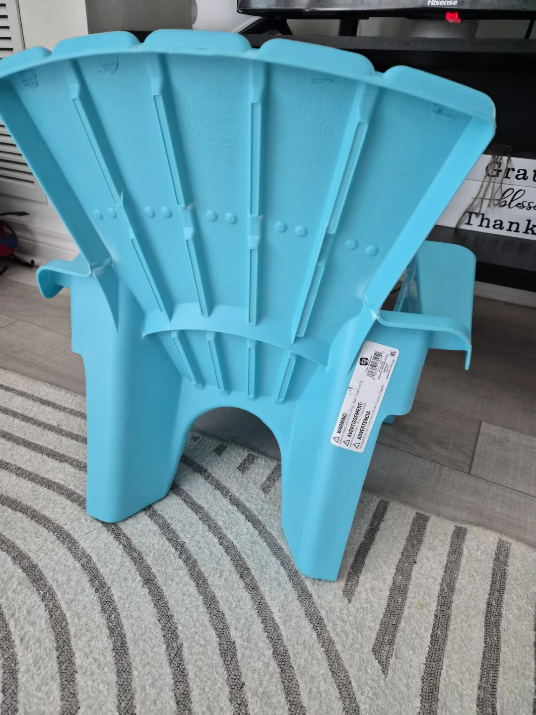 Aqua Plastic Adirondack Chair for Kids - photo 3
