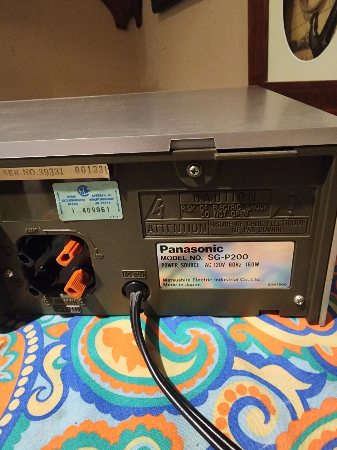 Panasonic SG-P200 Full Auto-Stop Cassette Receiver - photo 3