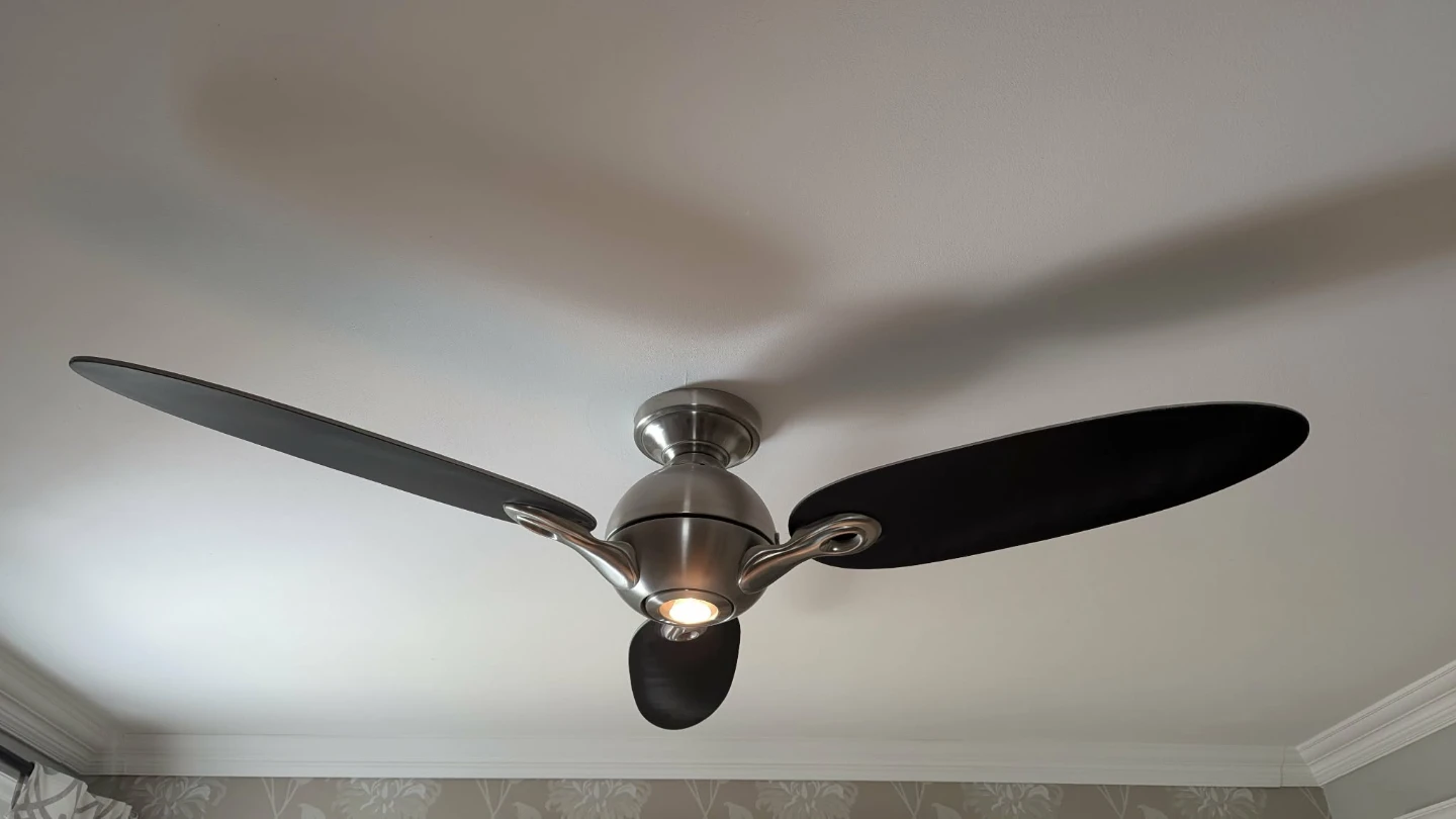 Brushed Nickel Ceiling Fan with Black Blades - photo 2