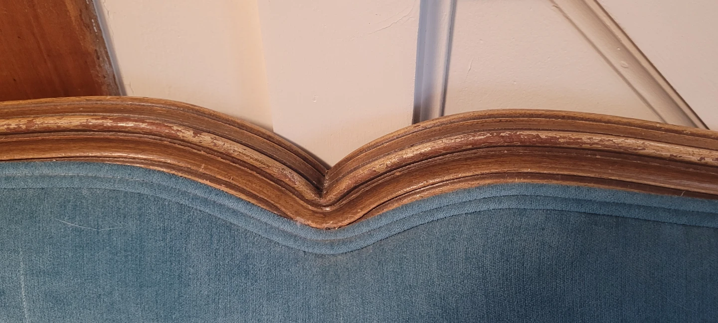 Vintage Blue Upholstered Loveseat - photo 3