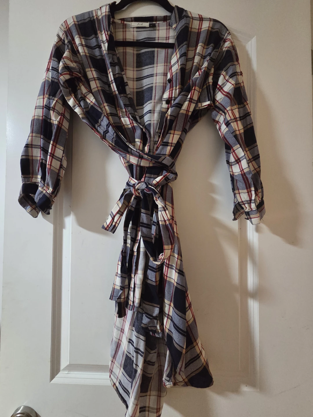 A-2 Plaid Wrap Dress