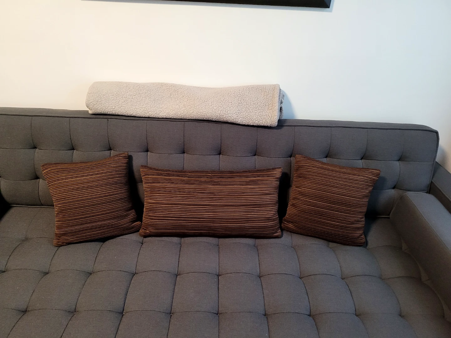 Rich Brown Striped Throw Pillows Set of 3