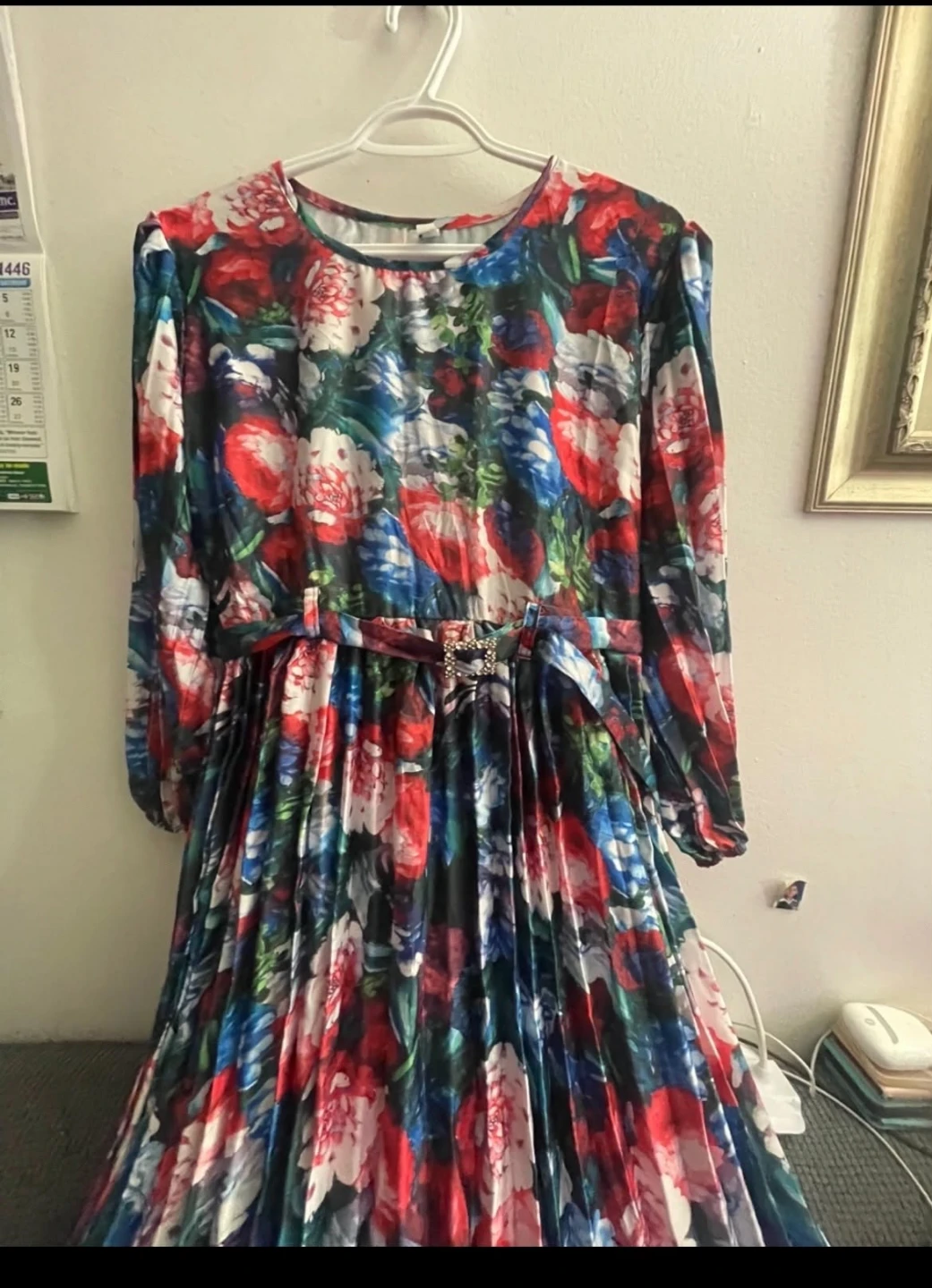 Korsis Floral Pleated Maxi Dress