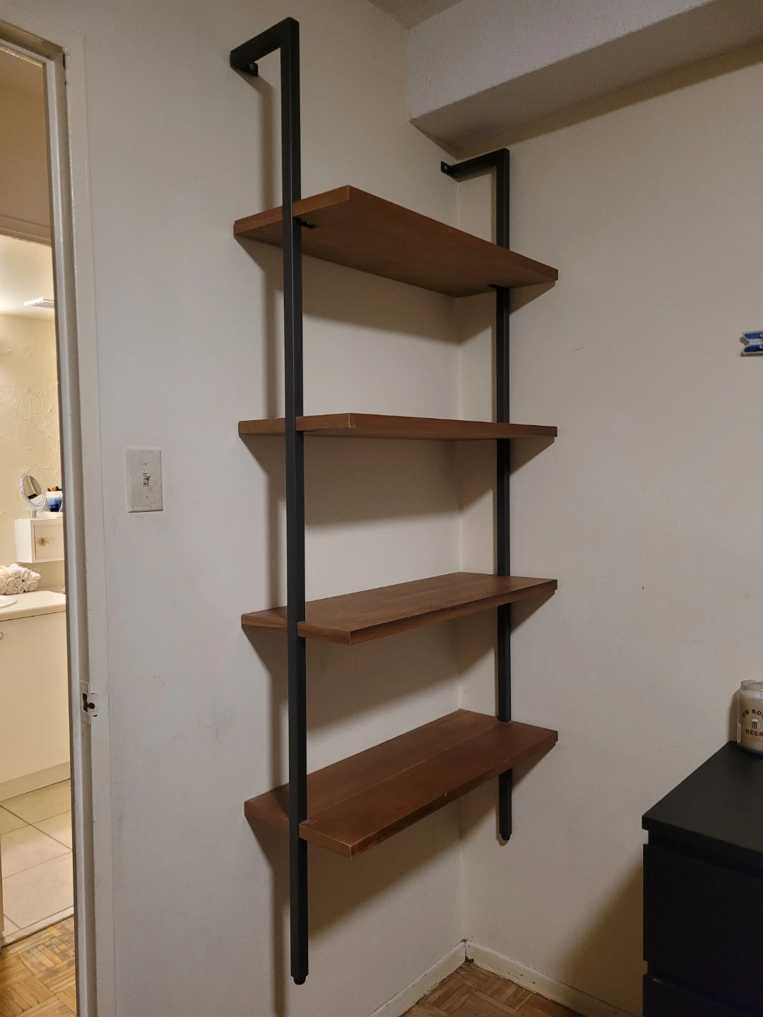 4-Tier Industrial Style Wall Shelf
