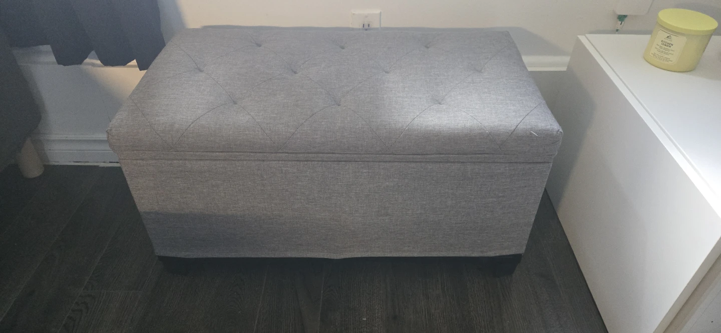 Grey Storage Ottoman - photo 2