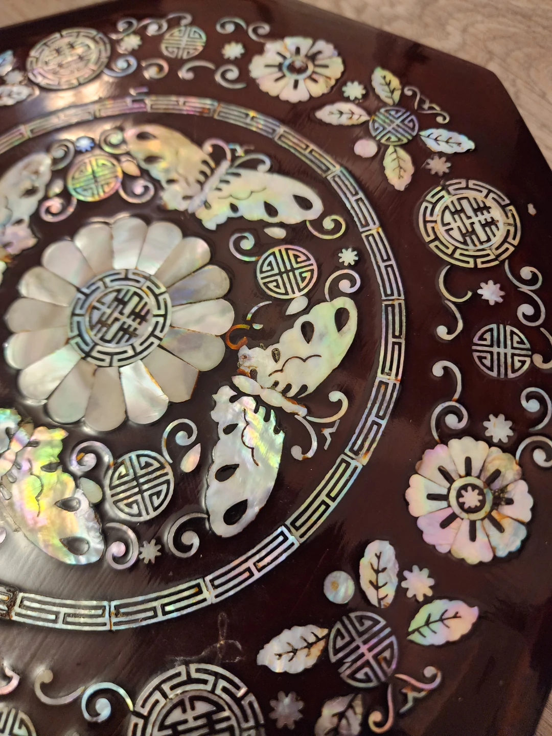 Octagonal Mother-of-Pearl Inlaid Jewelry Box - photo 2
